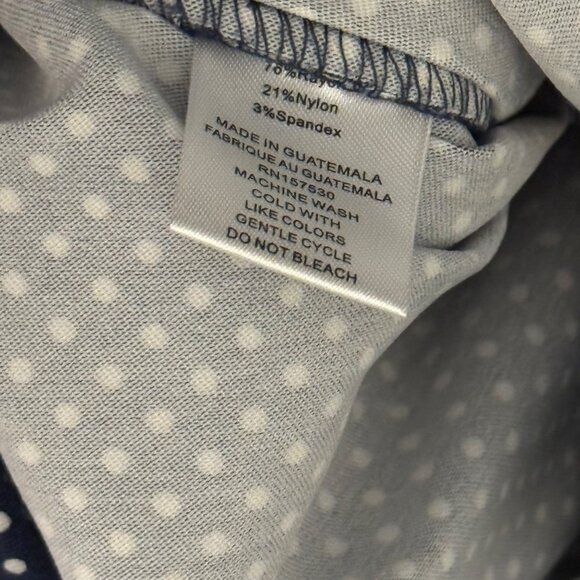 Kate Park Womens 2X Polka Dot Shorts Blue White Polyester & Nylon Blend - Picture 3 of 12